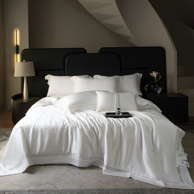 Luxury Home Tencel White Quilt Comforter
