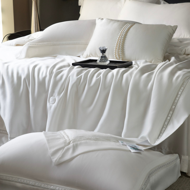 Luxury Home Tencel White Quilt Comforter