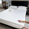 Hotel 100% Cotton White Color Stripe Fitted Sheet 